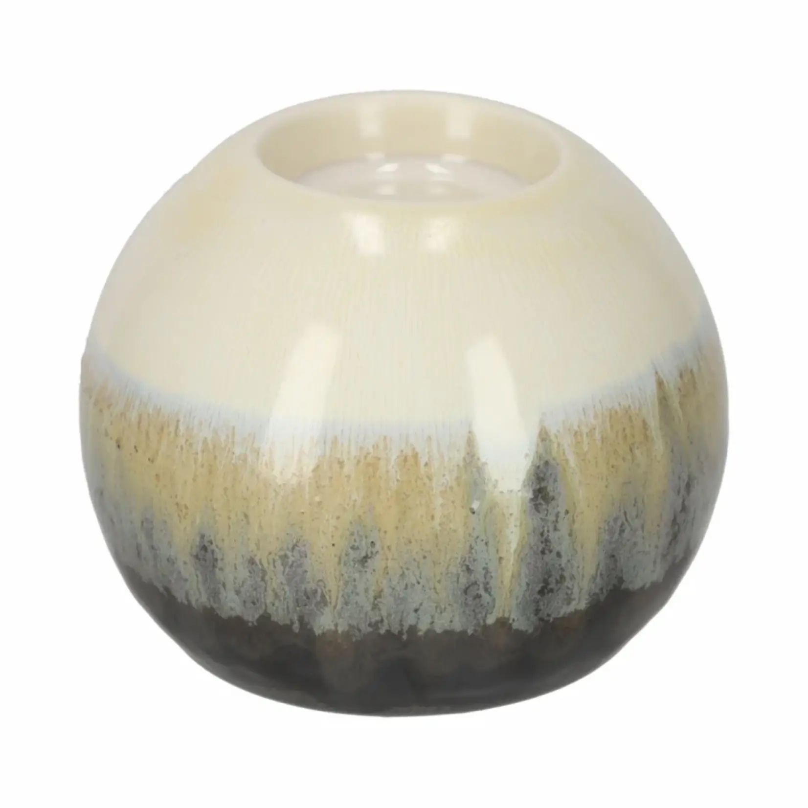 Theelichthouder BODHI - Keramiek - Wit - Ø10 x 8 cm