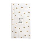Zusss Servetten - "Jaartje erbij, kusje van mij" - Wit/Goud - 11 x 20 cm