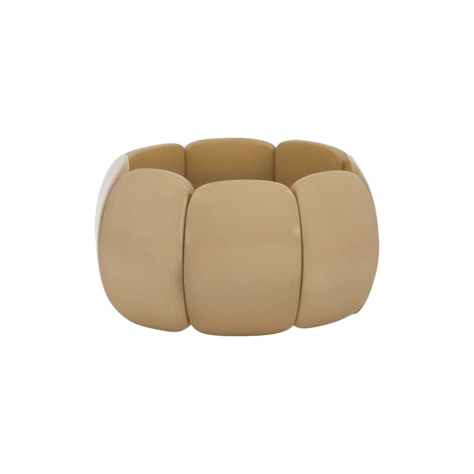 Zusss Armband brede kralen - 100% Resin - Humus - One size