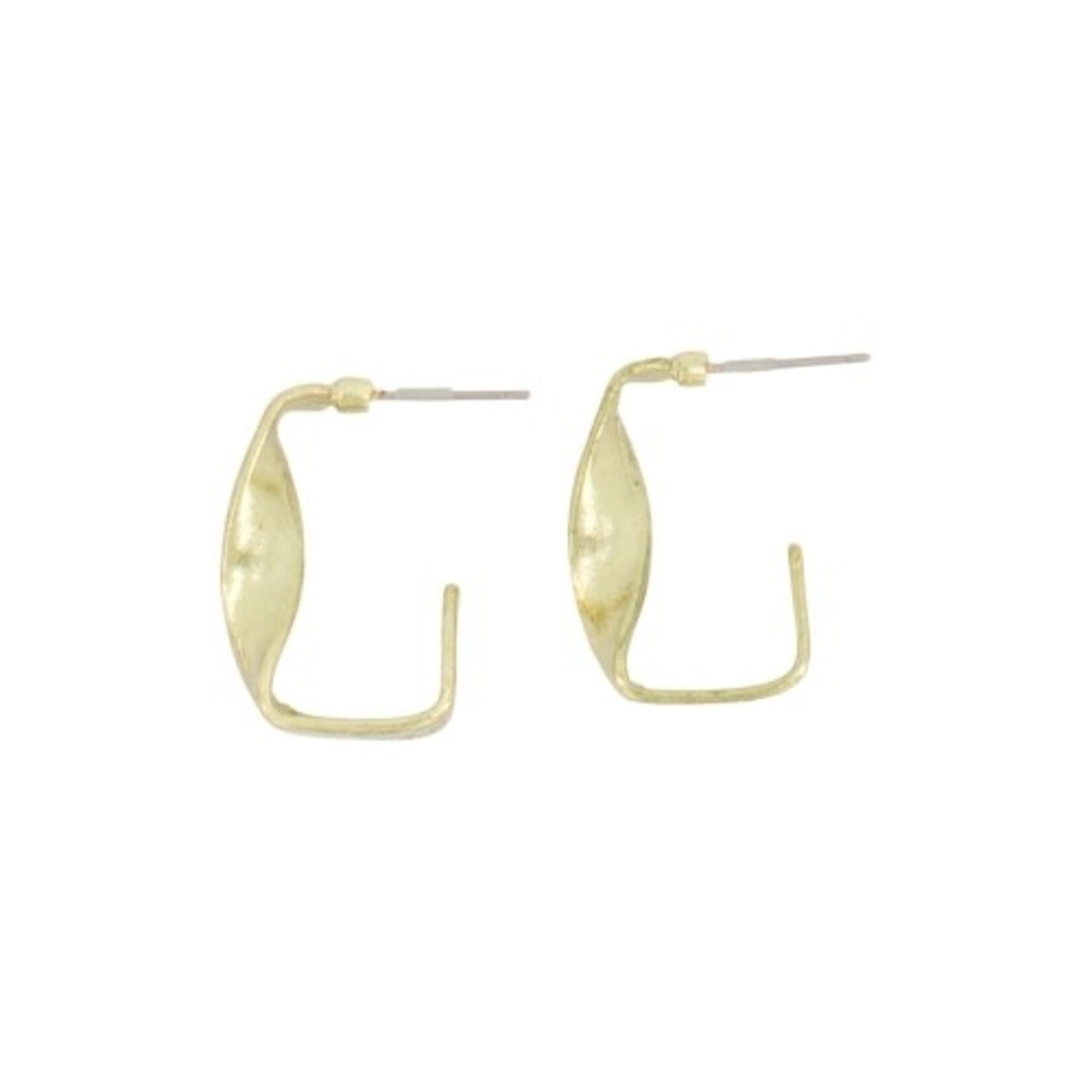 Zusss Oorringen gedraaide vierkanten - 100% Zink - Goud