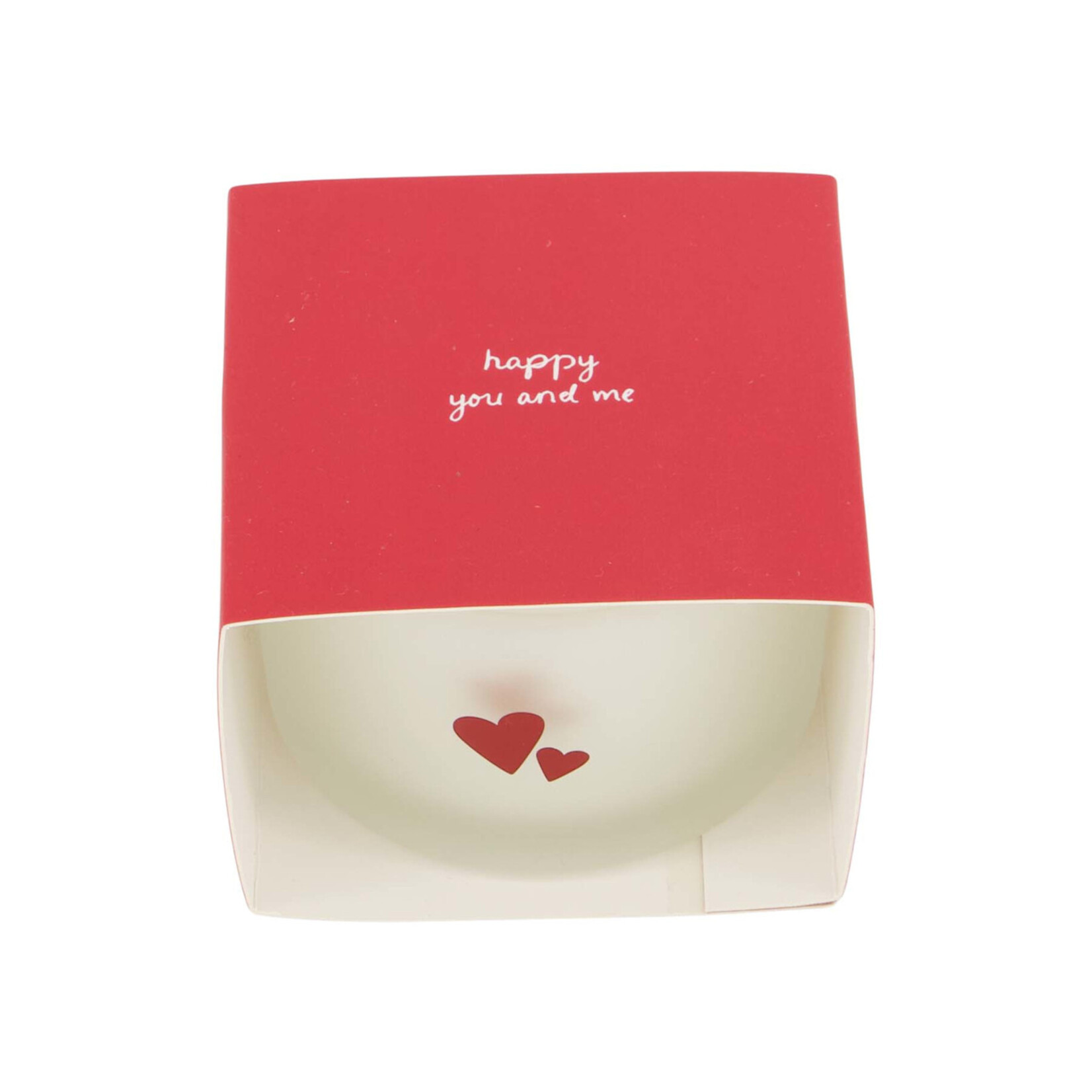 Zusss Geurkaars in wikkel - "Happy you and me" - Wit/Rood - Ø7,5 x 5cm