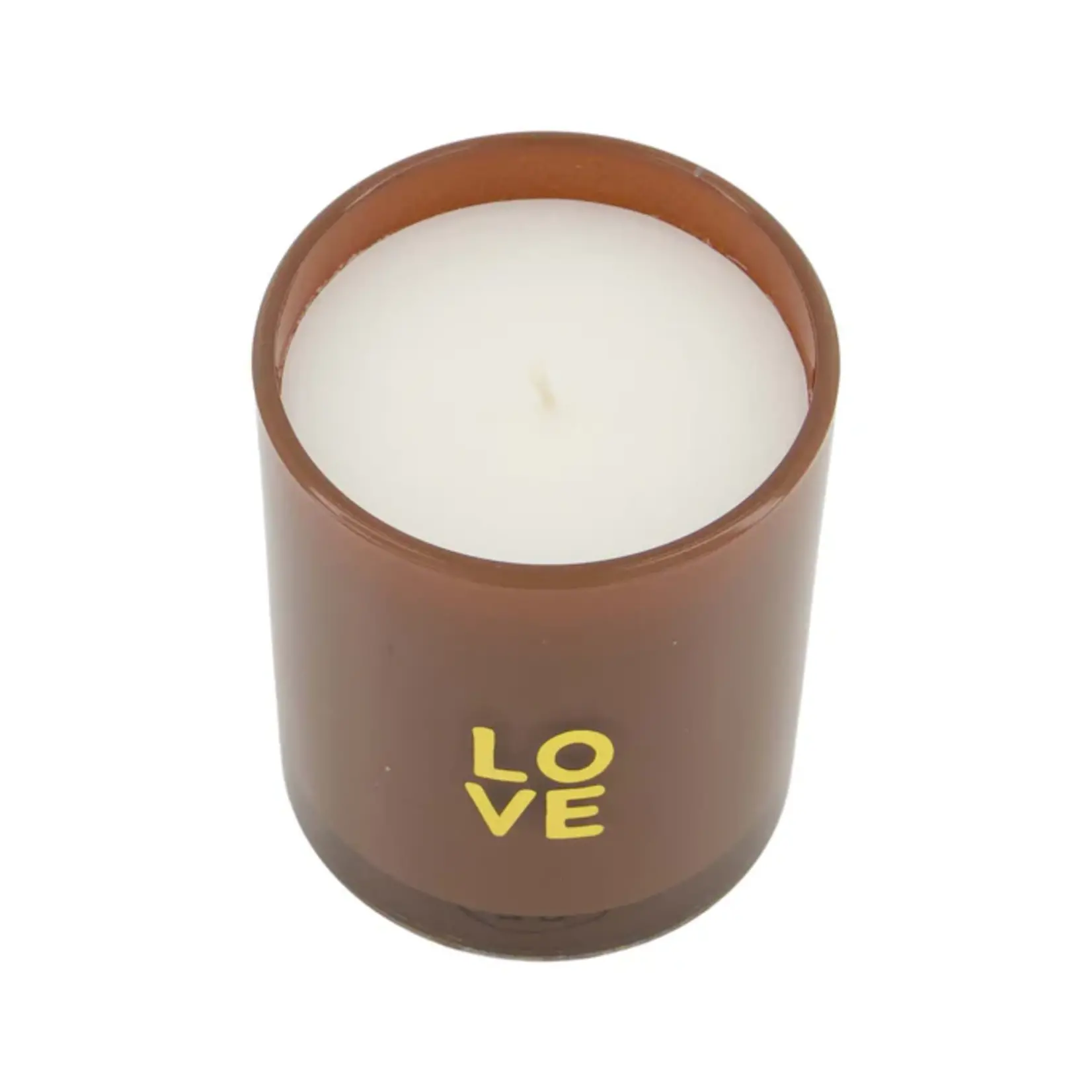 Zusss Geurkaars in doosje - Love - Bruin - Ø8x9cm