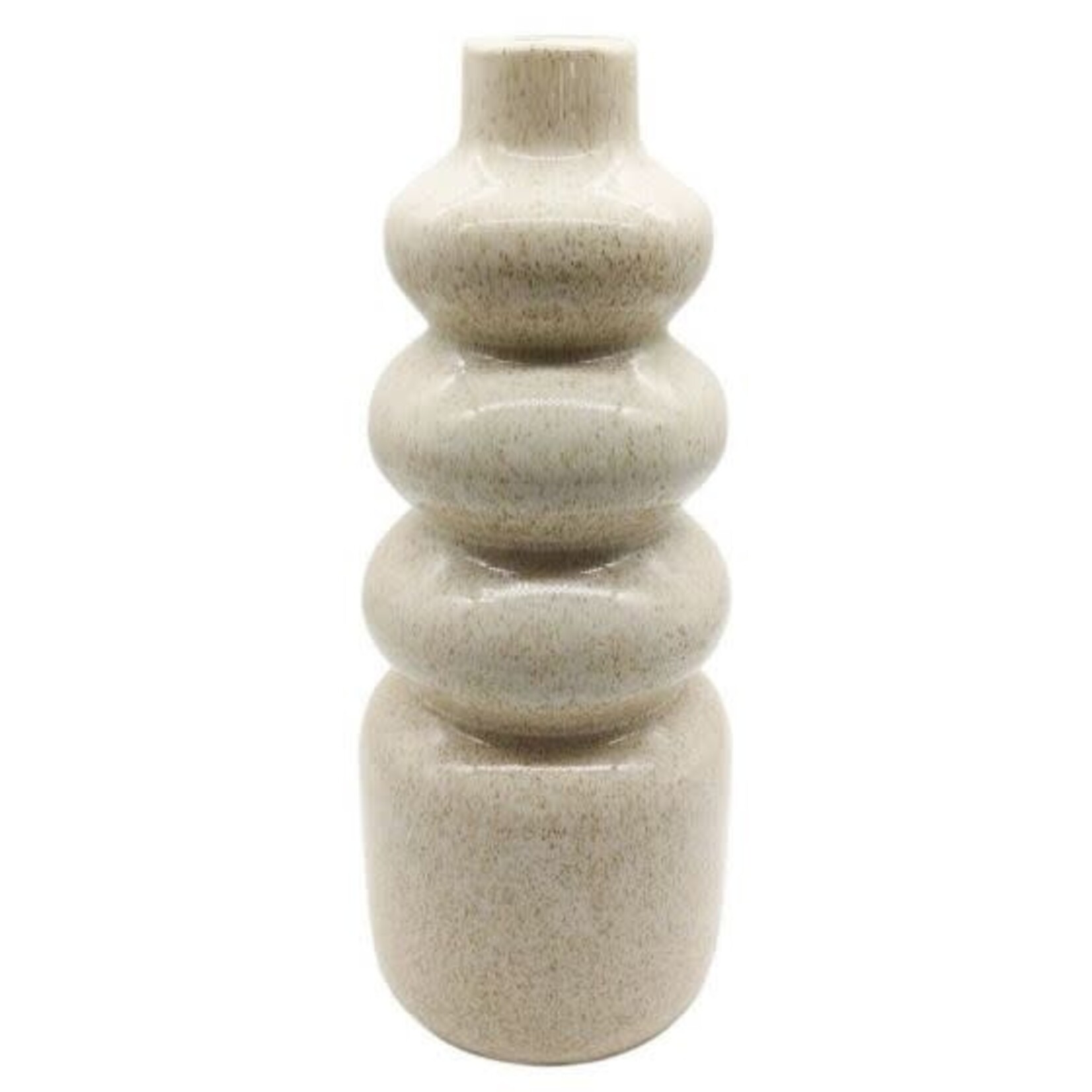 Vaas - Aardewerk - Beige - Ø13,5 x 32,5cm