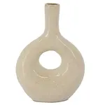 Vaas Donut - Keramiek - Beige - Ø18 x 25,5cm