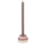 Zusss Kandelaar taart - Keramiek - Wit/Roze - Ø5x3cm