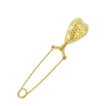 Zusss Theezeefje Hart - Metaal - Goud - 15 x 4,5cm