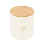 Zusss Voorraadpot HART - Keramiek - Wit/Goud - (M) Ø12 x 11cm