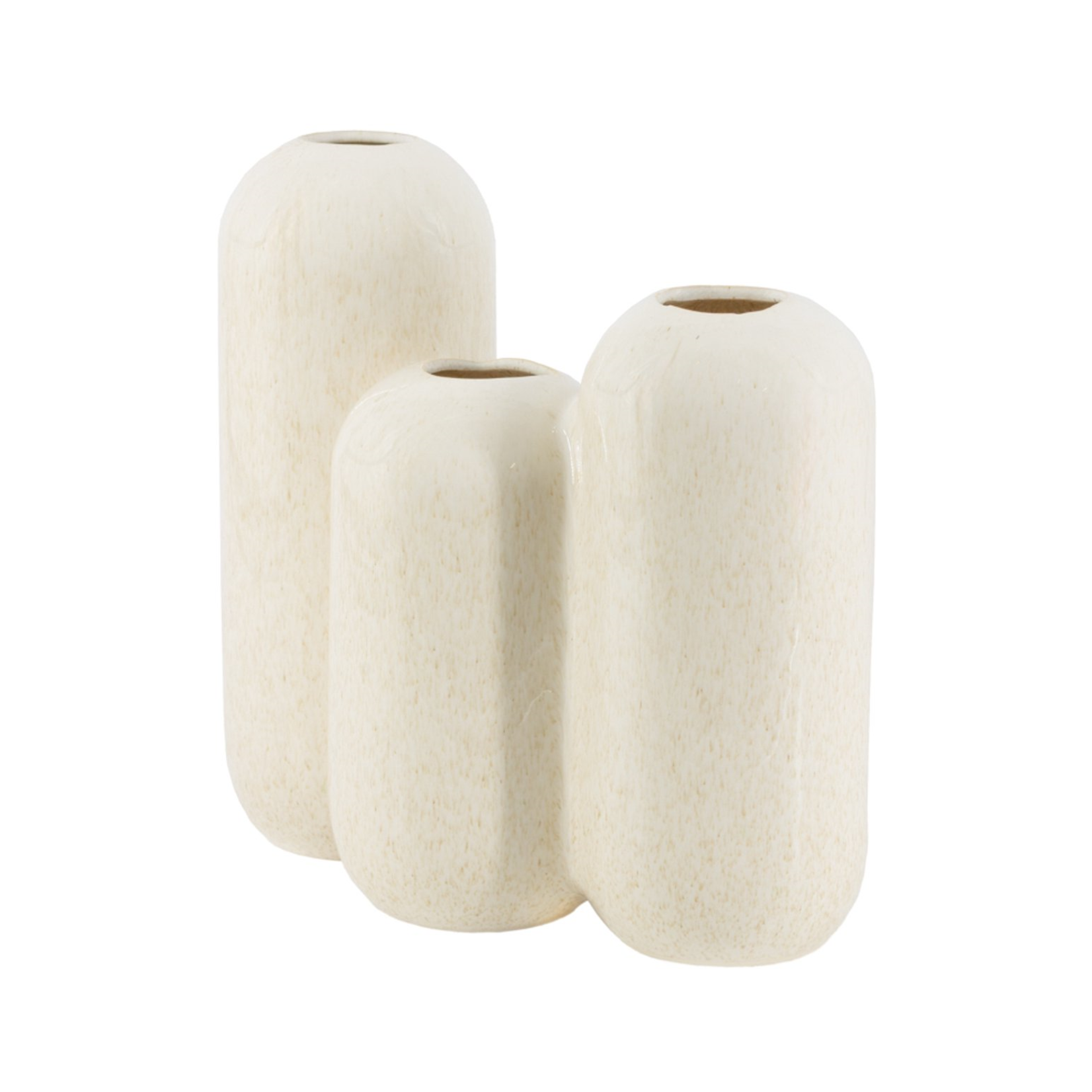 Vaas TRIPLETS - Aardewerk - Beige - Ø26,5 x 12 x 25cm