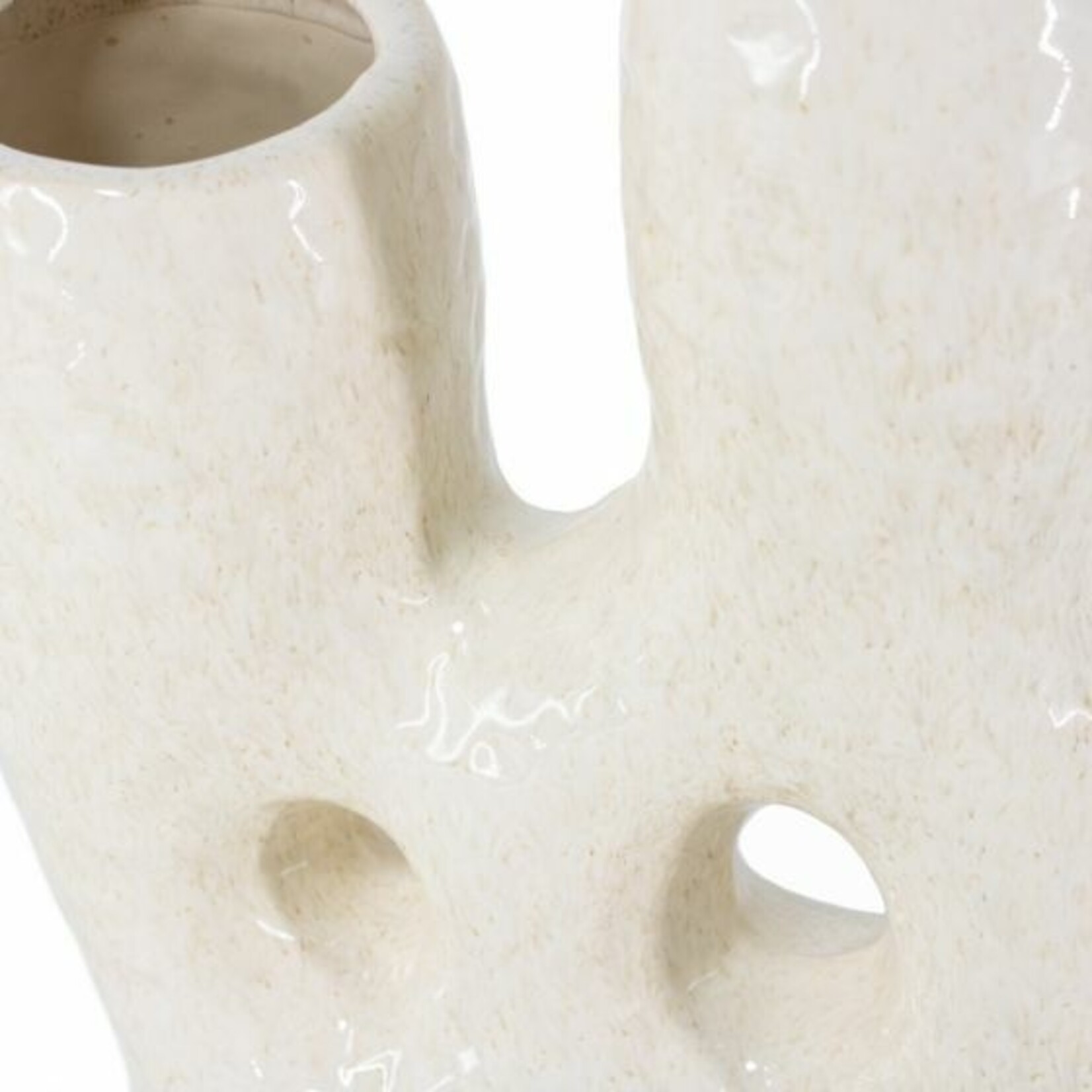 Vaas met gaten - Aardewerk - Beige - 24 x 10,5 x 31cm