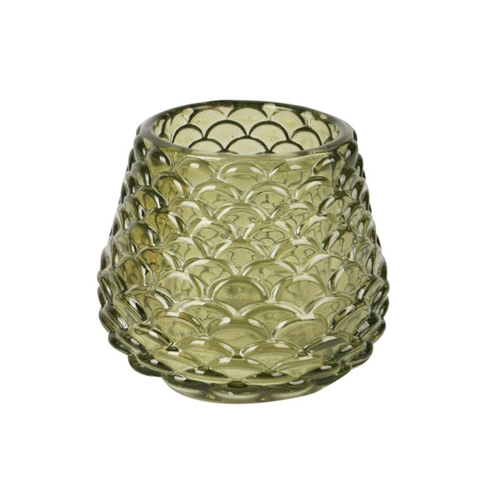 Theelichthouder - Glas - Groen - Ø7 x 7cm