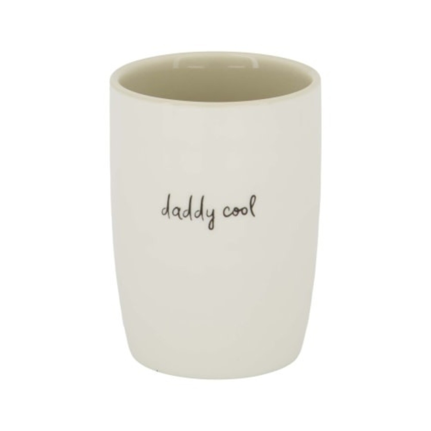 Zusss Mok (koffie) - "Daddy cool" - Wit/Zwart/Zand - Ø7x9,5cm