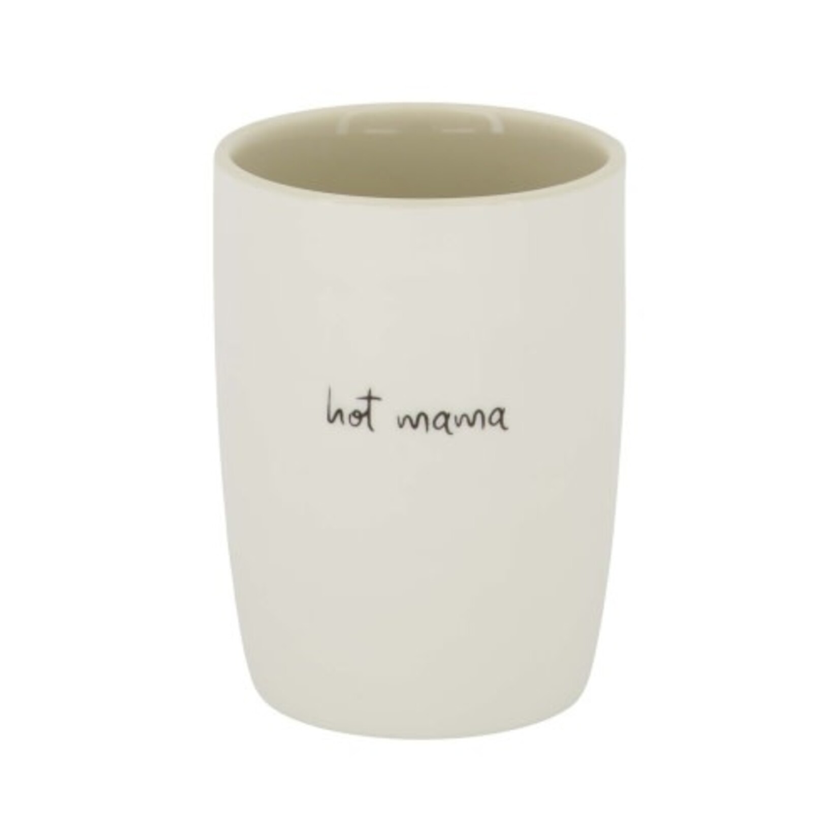 Zusss Mok (koffie) - "Hot mama" - Wit/Zwart/Zand - Ø7x9,5cm