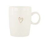Zusss Mok (Thee) - Open hartje - Wit/Goud - ∅8x10cm
