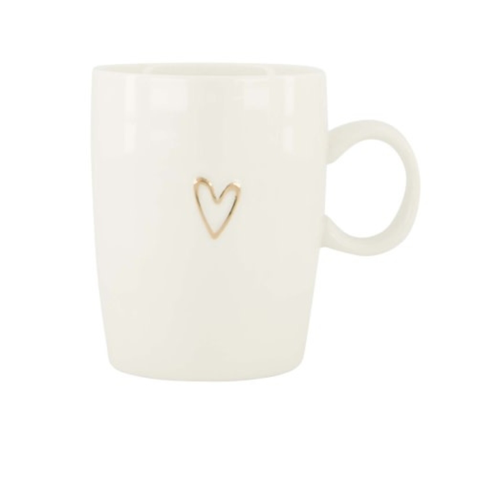Zusss Mok (Thee) - Open hartje - Wit/Goud - ∅8x10cm