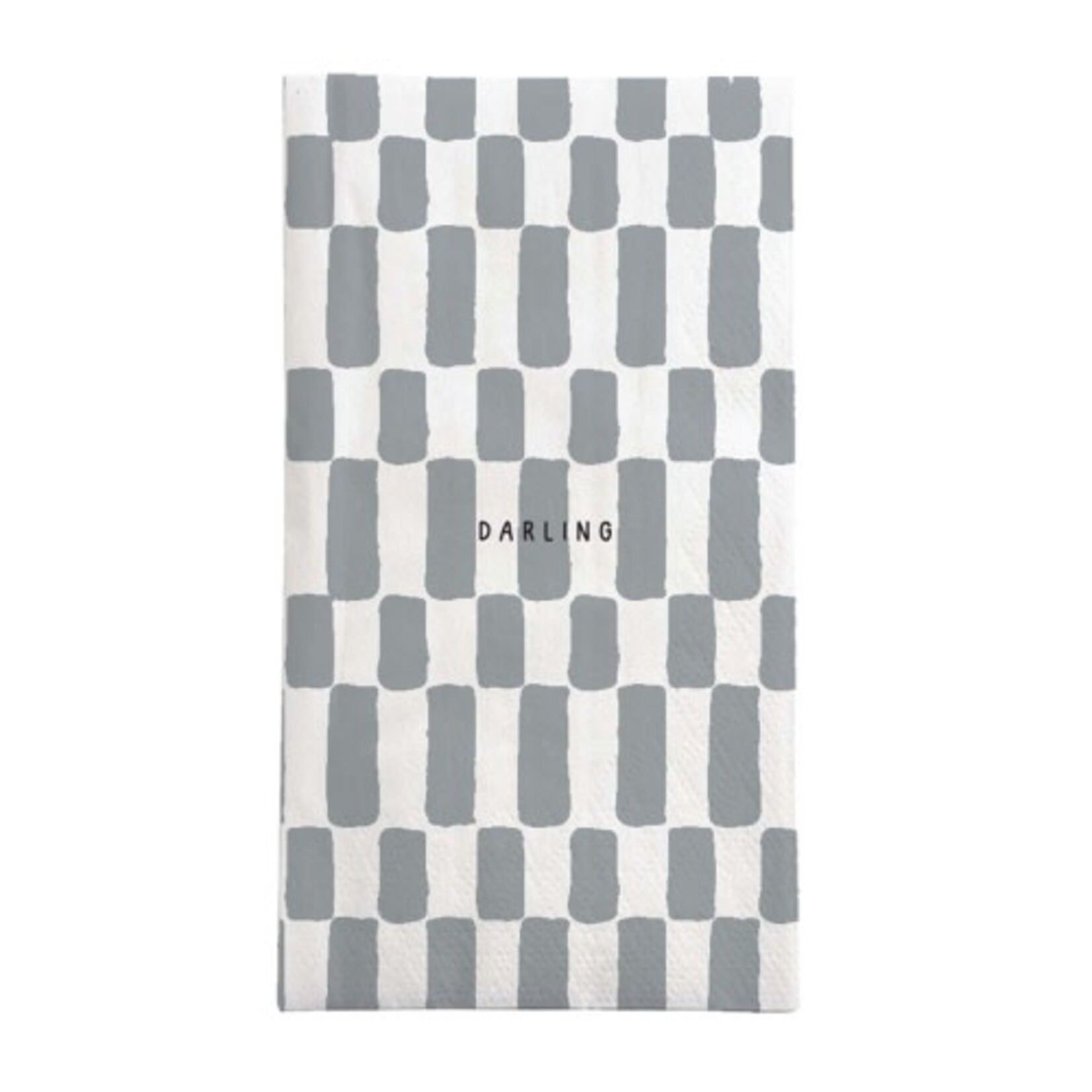 Zusss Servetten - "Darling" - Wit/Grijsblauw - 11 x 20 cm