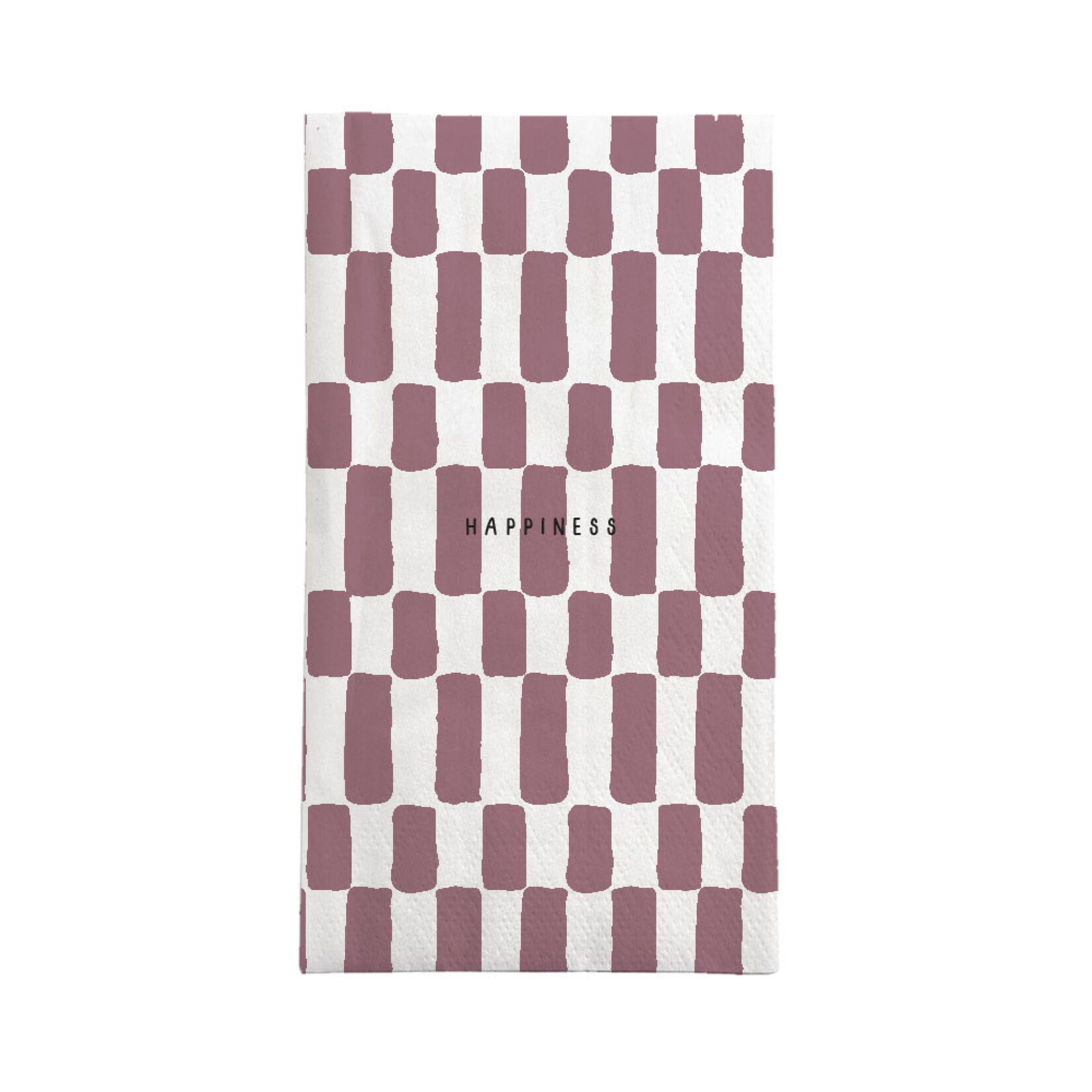 Zusss Servetten - "Happiness" - Wit/Burgundy - 11 x 20 cm