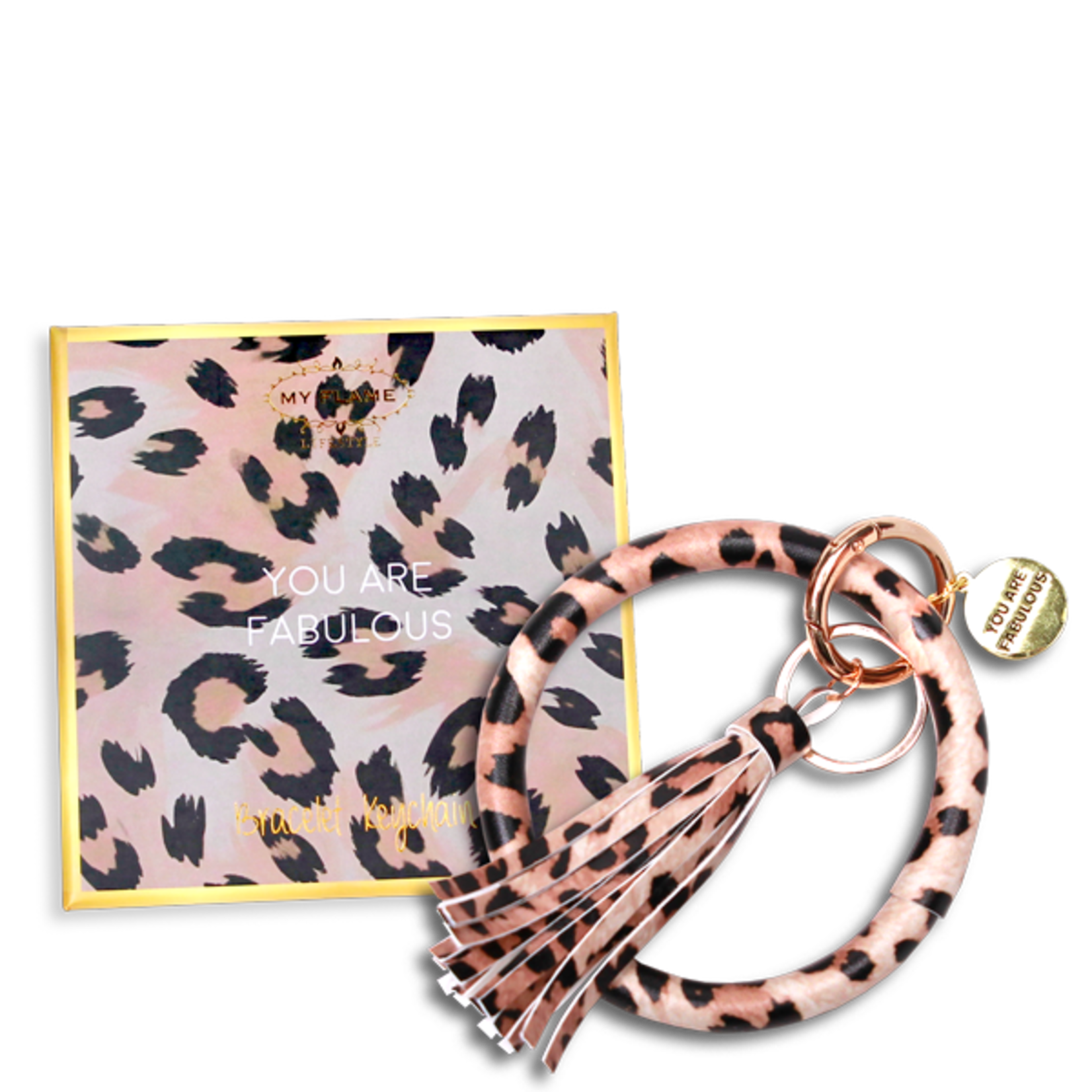 Sleutelhanger in doosje - You are fabulous - Panter motief