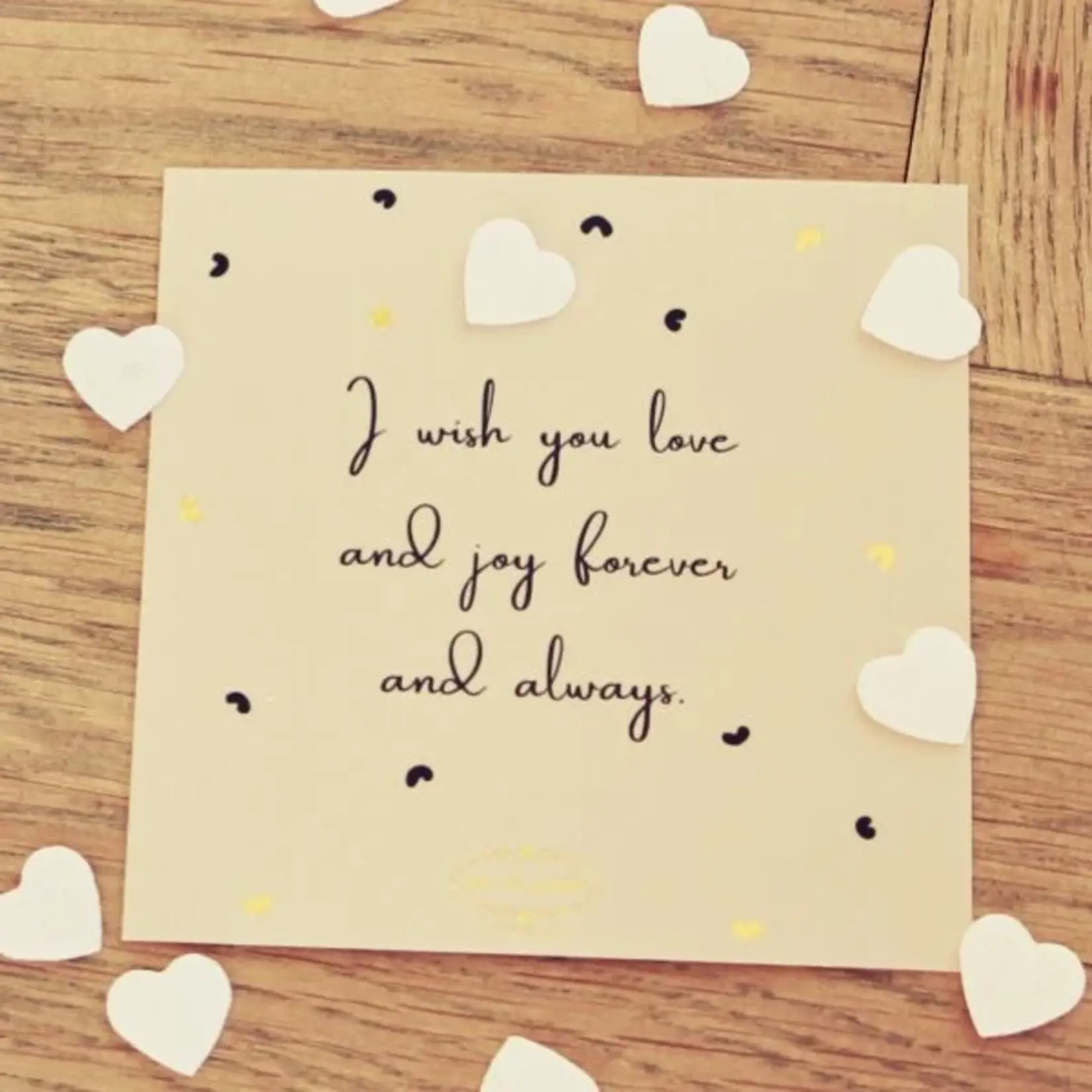 Sleutelhanger in doosje - Love & Joy - Rosé goud