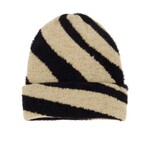 Zusss Muts gebreid met zebra design - Acryl/Polyester/Elasthan/Polyamide/Wol - Zwart/Beige