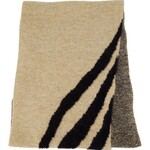 Zusss Sjaal gebreid met zebra design - Acryl/Polyester/Polyamide/Wol/Elastaan - Zwart/Beige