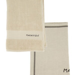 Zusss Handdoeken set - "Magnifique" - 100% Katoen - Zand/Wit - 50x70cm