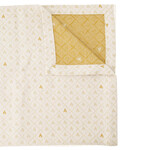 Zusss Tafelloper (kort) - Hartjes - 100% Katoen - Wit/Zand/Goud - 49x145cm