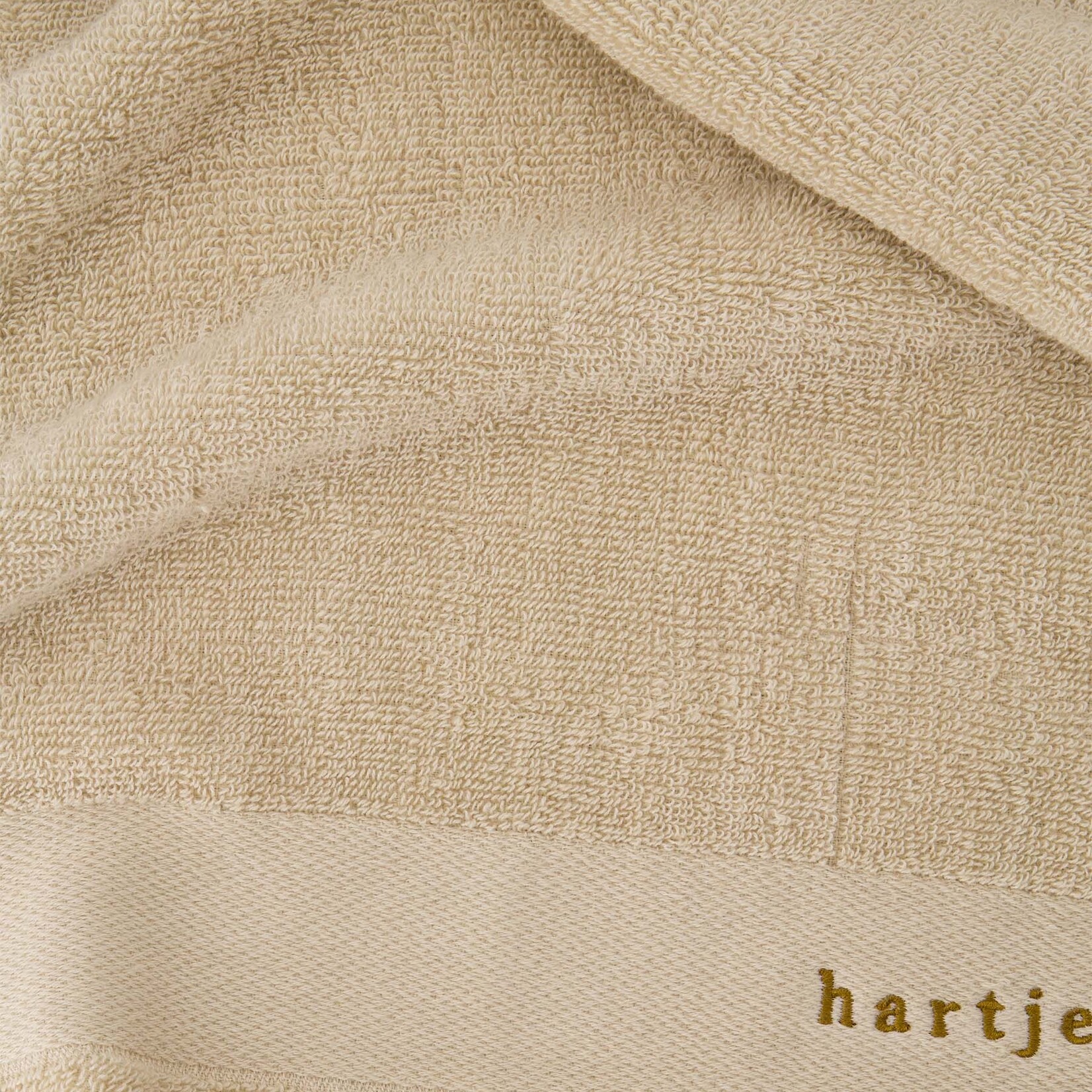 Zusss Handdoeken set - "Hartje" - 100% Katoen - Zand/Wit - 50x70cm