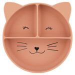 Bord met vakjes en zuignap - Mrs. Cat - Siliconen - Roze - 19x19x3,5cm