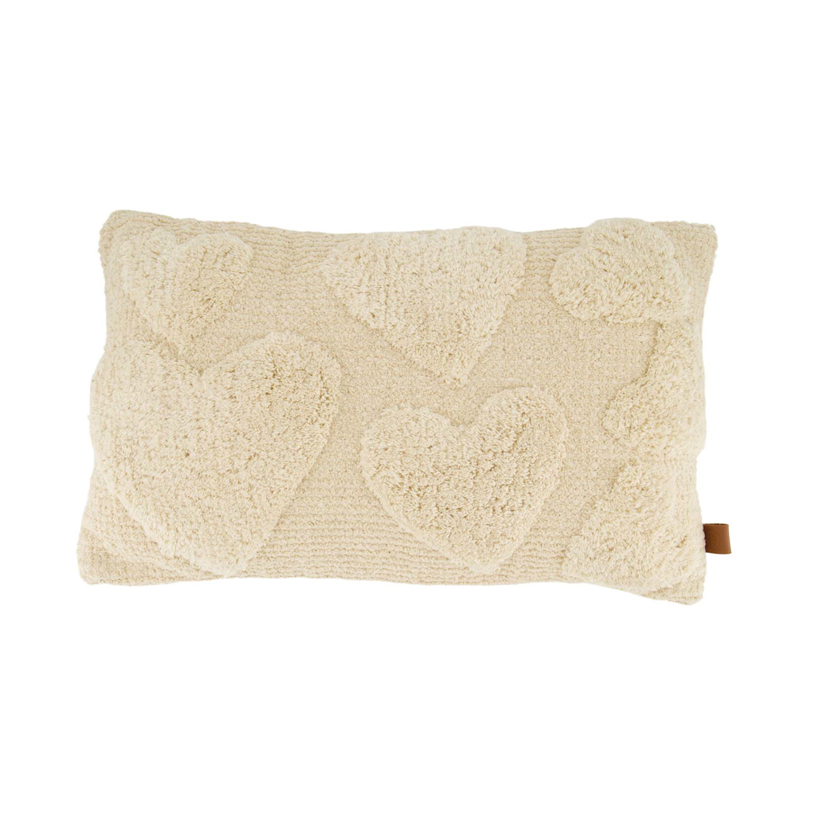 Zusss Kussen - Hartjes - 100% Polyester - Ecru - 50x30cm
