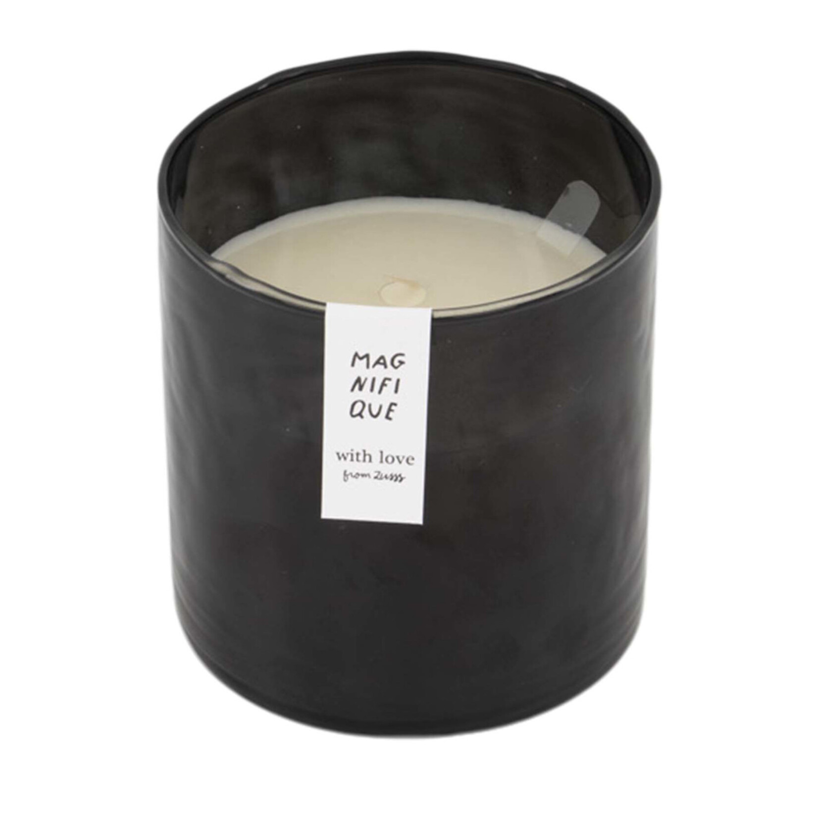 Zusss Geurkaars - Gehamerd glas - Antracietgrijs - Ø10 x 10cm