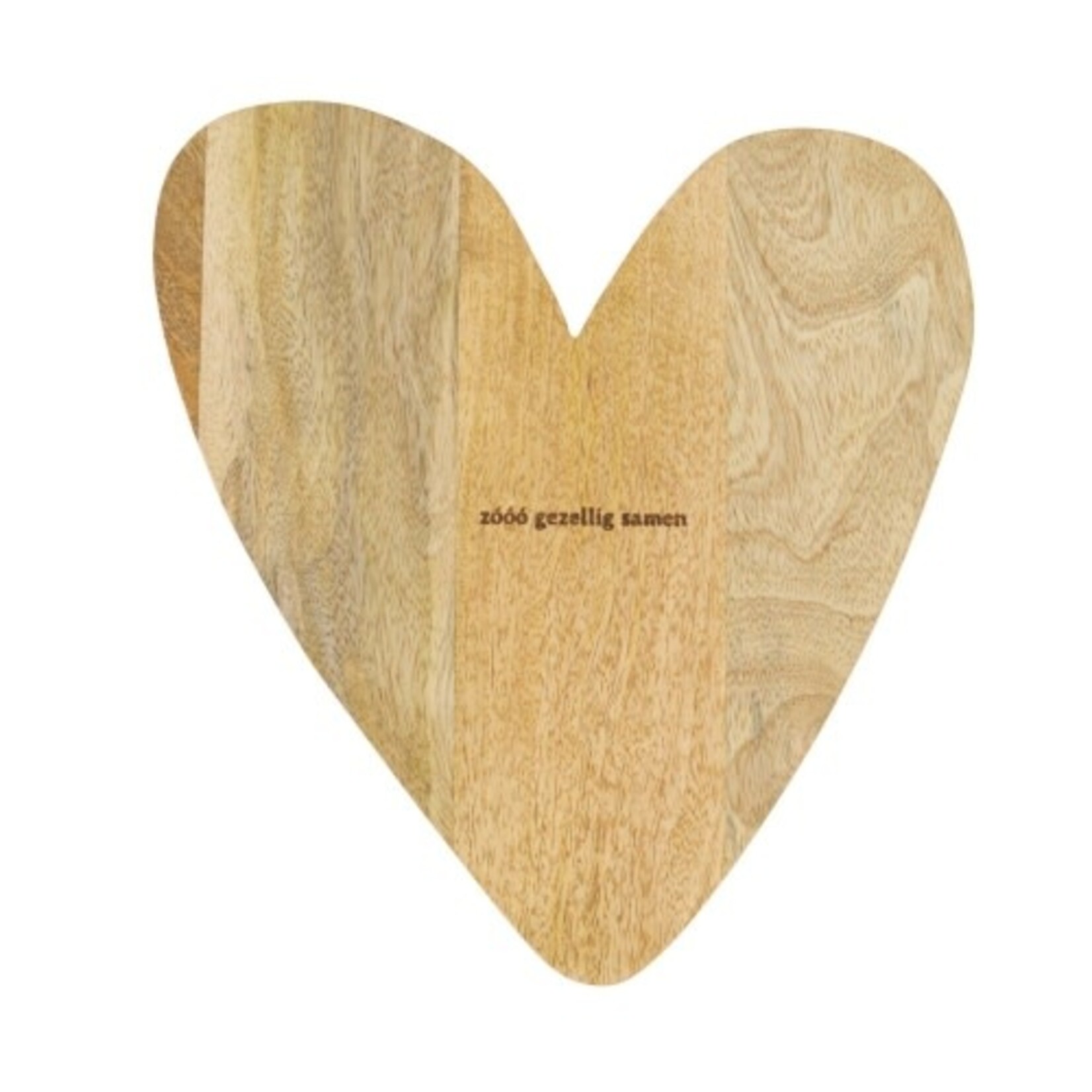 Zusss Serveerplank Hart - "Zóóó gezellig samen" - Hout - Naturel - 35x25x2cm