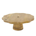 Zusss Taart-/Decoschotel op voet - Hart - Hout - Naturel - Ø28x10cm