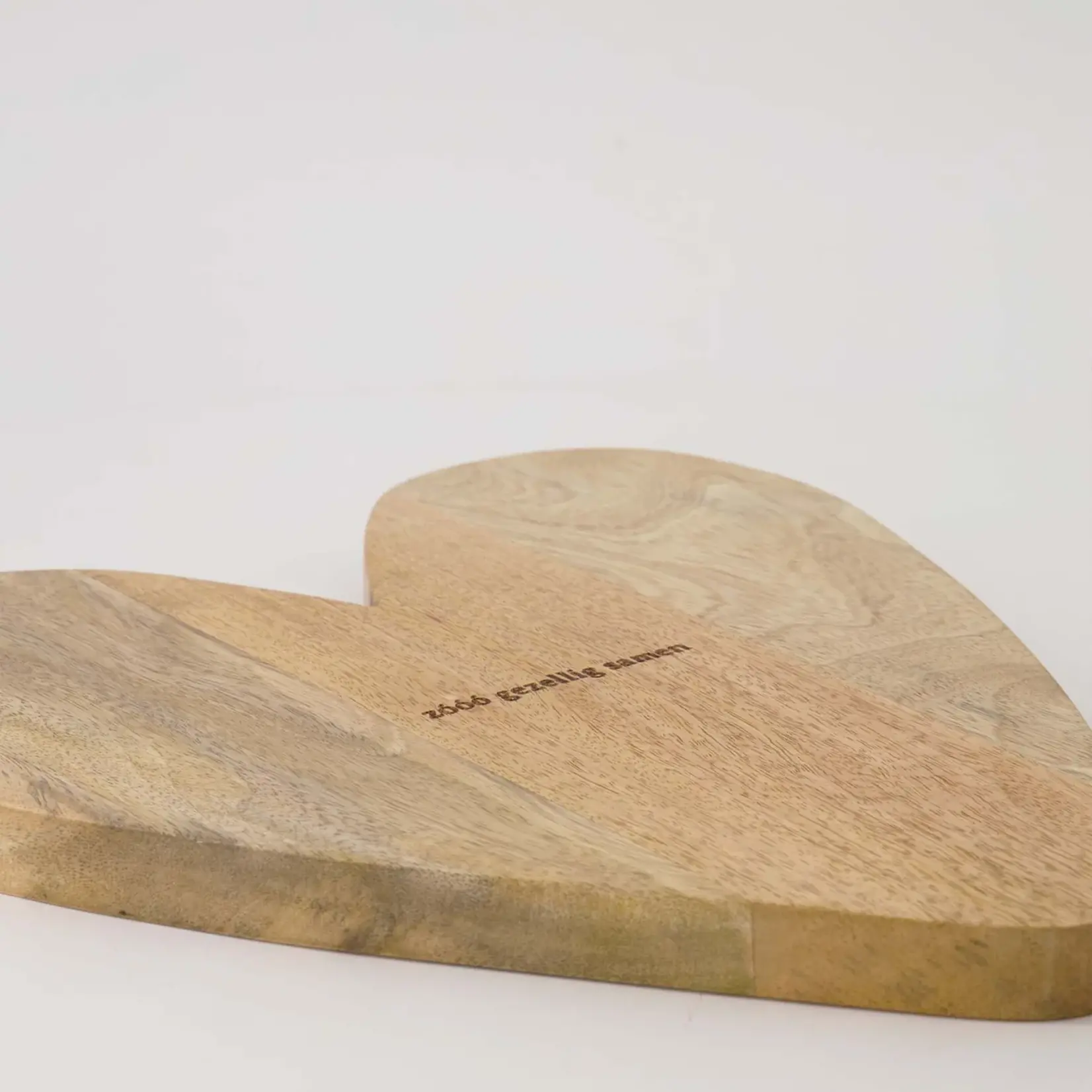 Zusss Serveerplank Hart - "Zóóó gezellig samen" - Hout - Naturel - 35x25x2cm