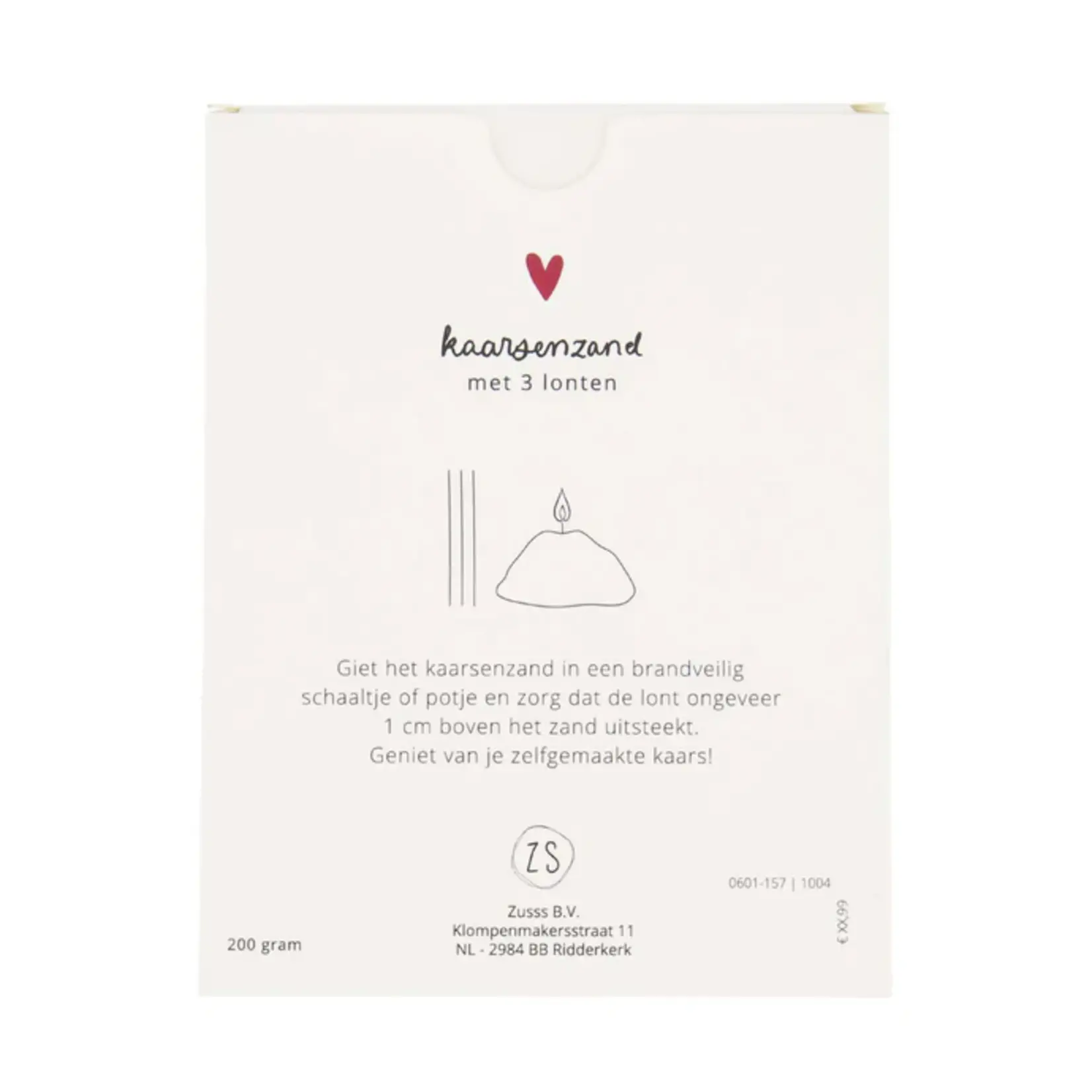 Zusss Kaarsenzand in doosje - Paraffine - Wit - 200 gram