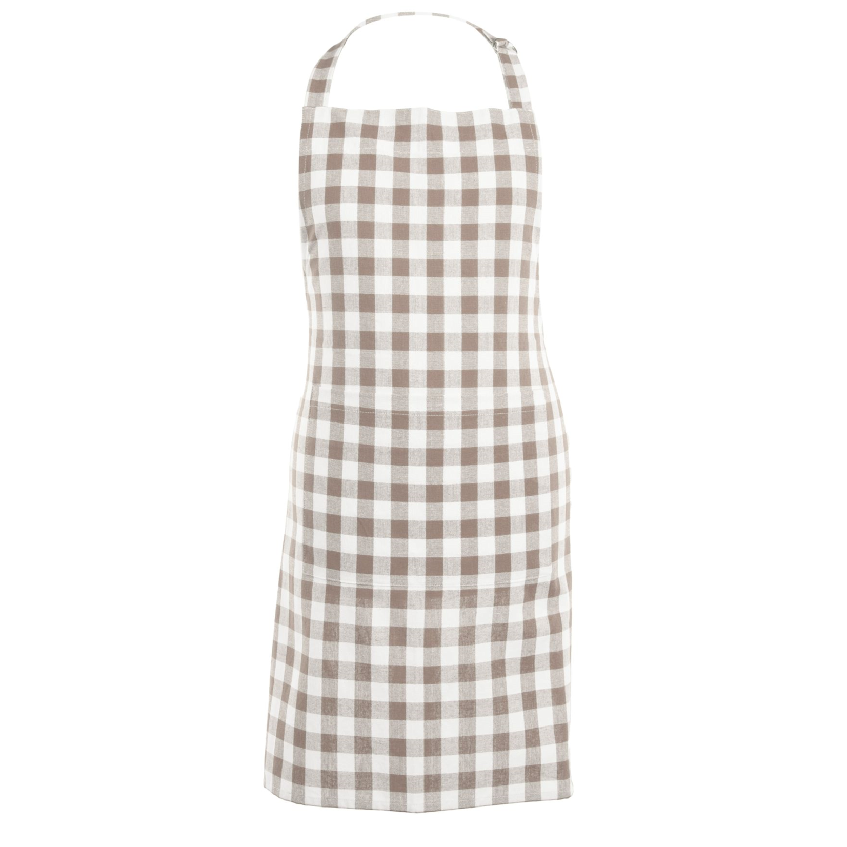 Keukenschort GINGHAM - 100% katoen - Taupe - 80x74cm