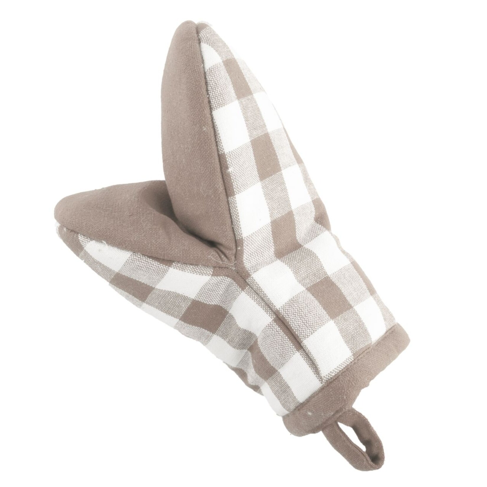 Gripper GINGHAM - 100% Katoen - Taupe - 13x19cm - Set van 2