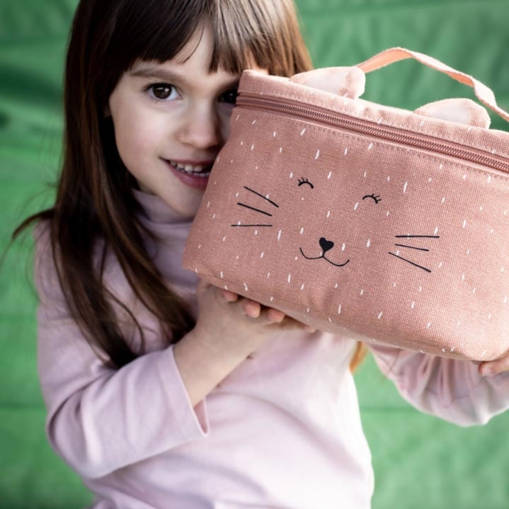 Lunchtas Mrs. Cat - Thermisch - Katoen/Peva - Roze - 21x14x14cm