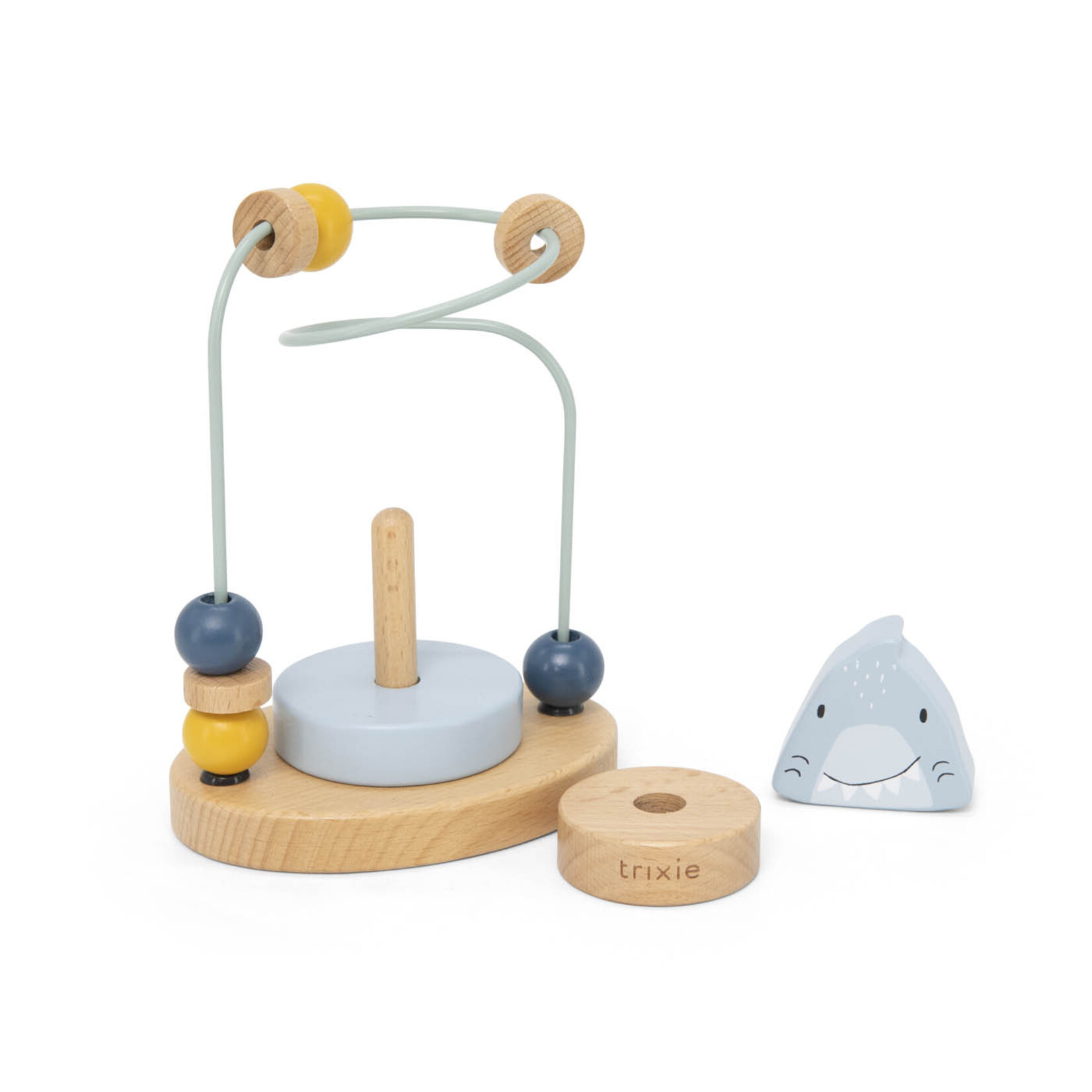 Kralenframe Mr. Shark - FSC Hout/IJzerdraad - Blauw - 11x8x15cm