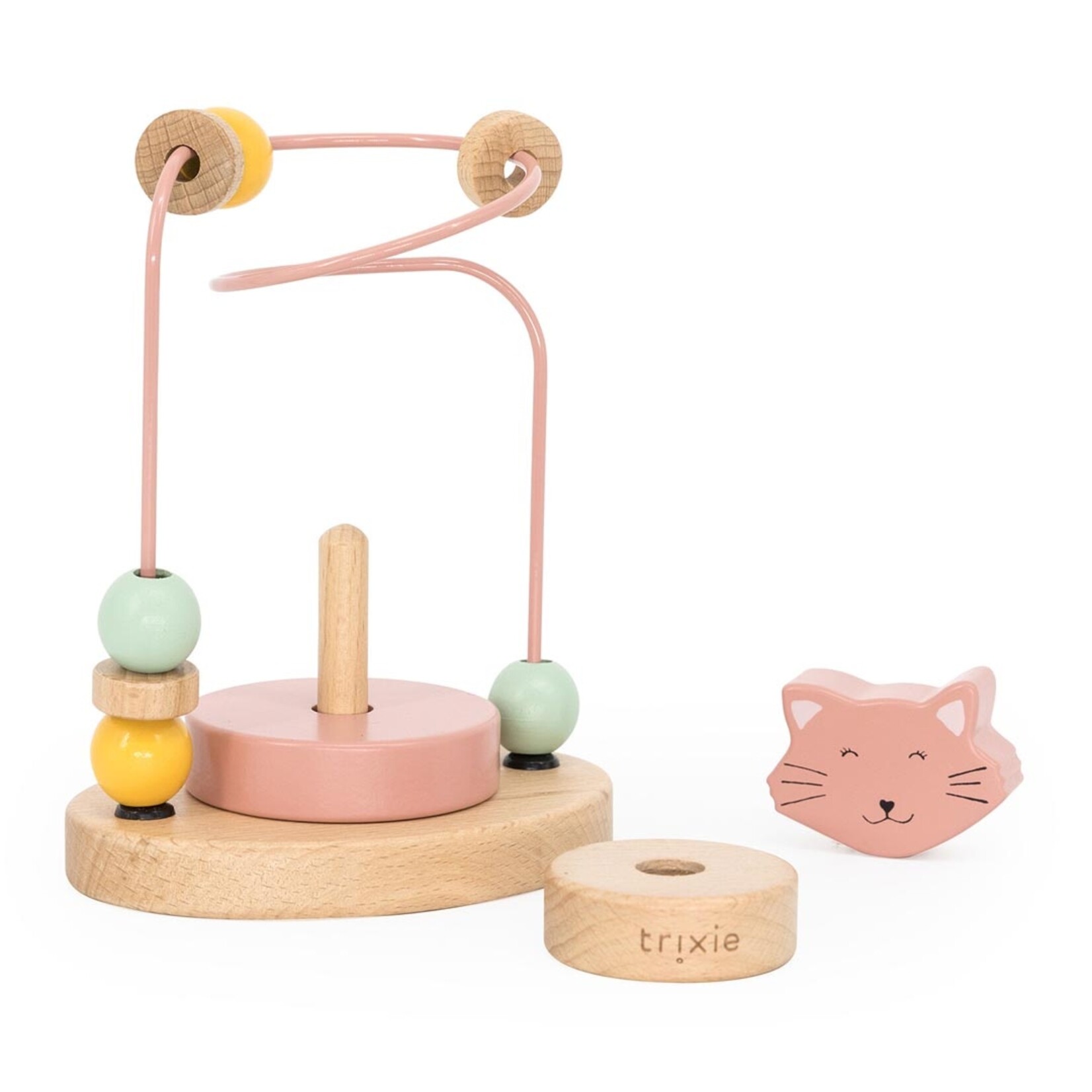 Kralenframe Mrs. Cat - FSC Hout/ijzerdraad - Roze - 11x8x15cm