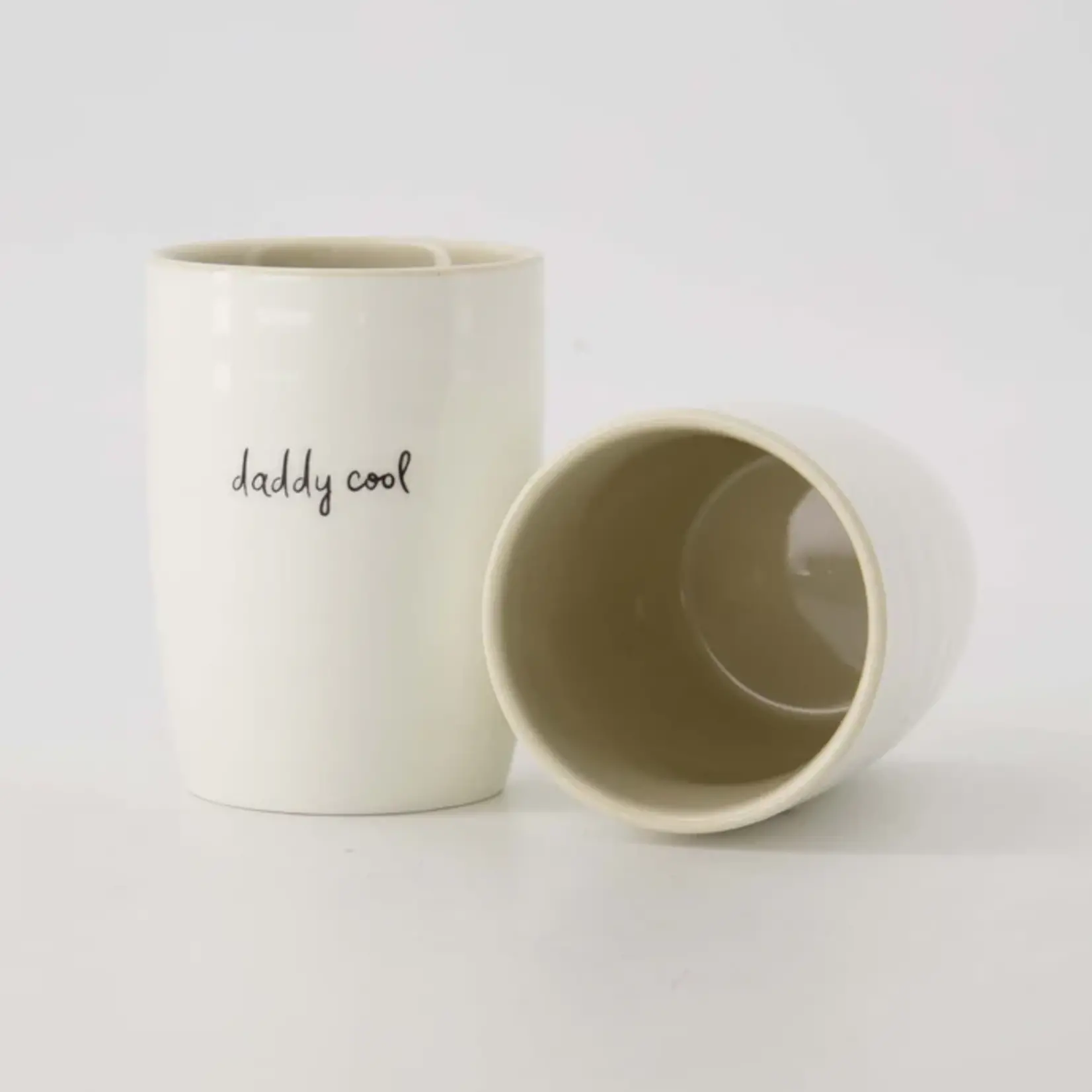 Zusss Mok (koffie) - "Hot mama" - Wit/Zwart/Zand - Ø7x9,5cm
