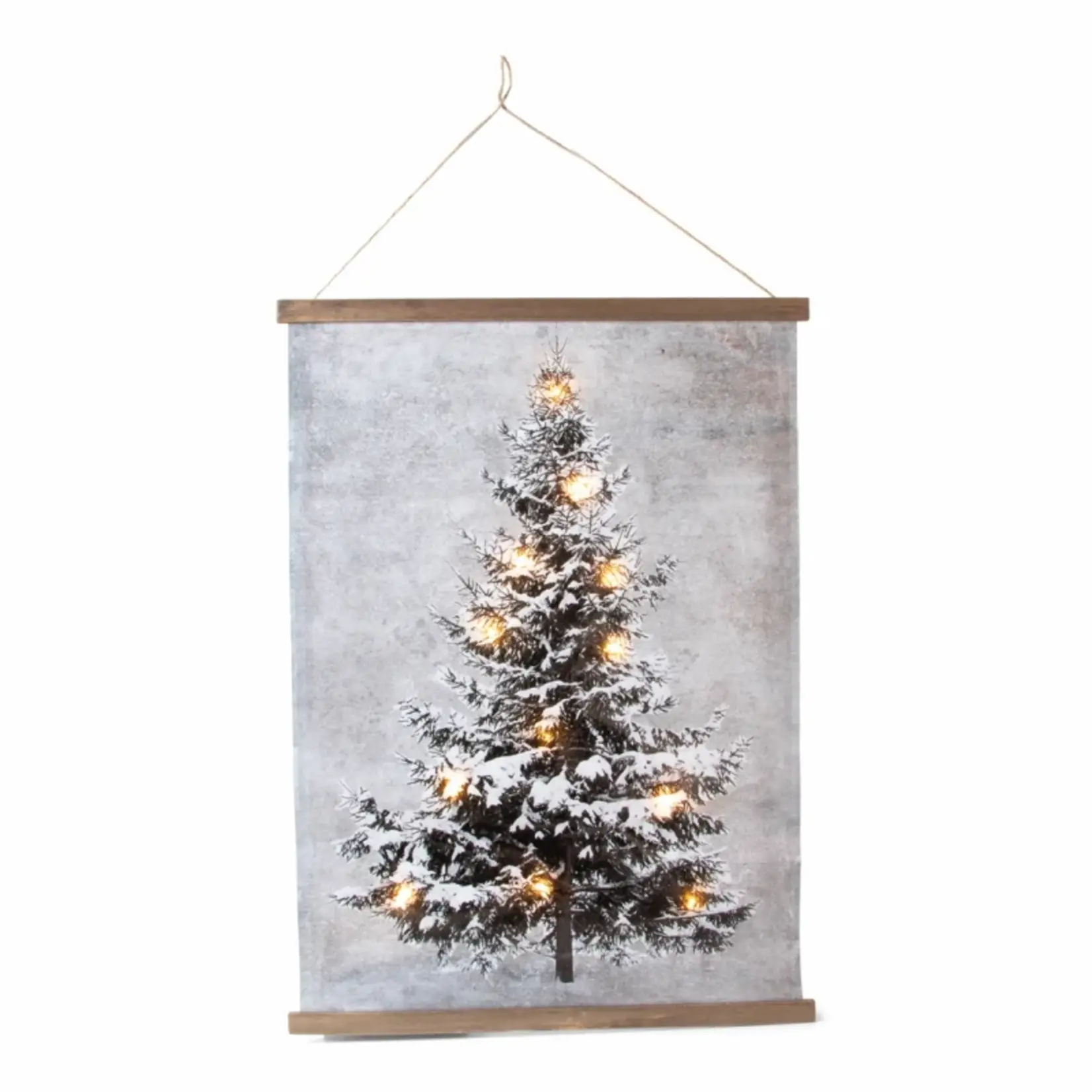 Poster Kerstboom - LED - Canvas - Grijs - 47 x 65 x 2 cm