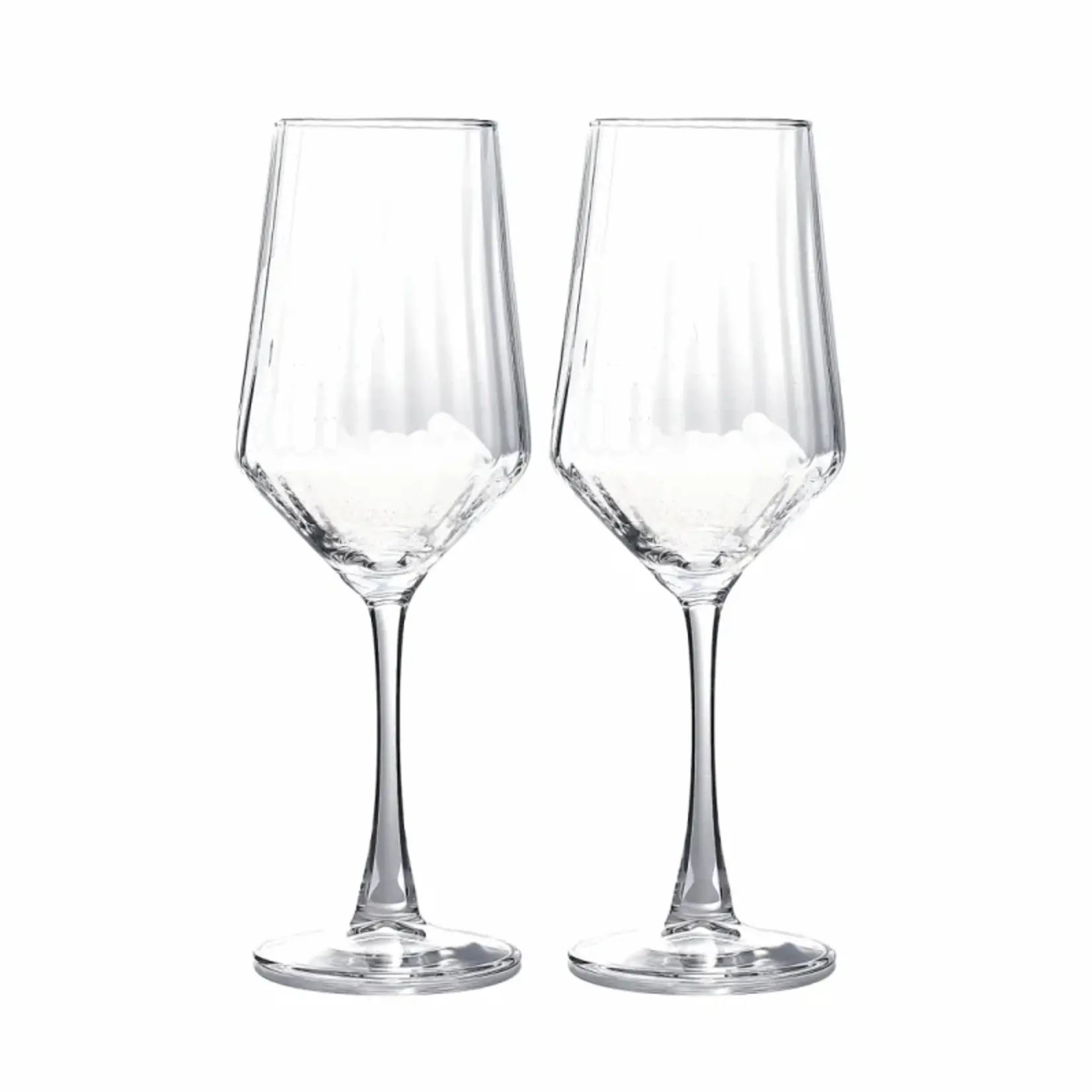 Wijnglazen (wit) ELIN - Glas - Transparant - Set van 2