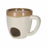 Fondue mok - Keramiek - Beige - 14 x 10 x 11 cm