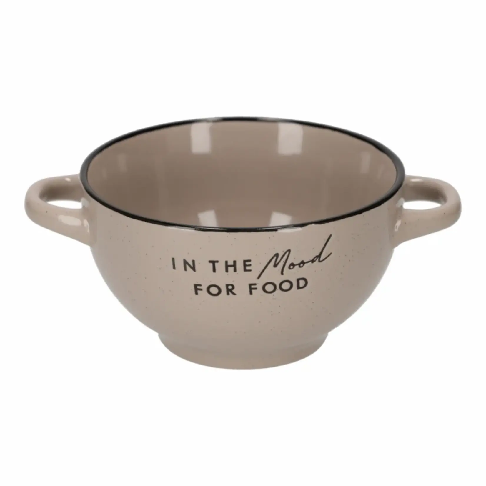 Soepkom "In the mood for food" - Keramiek - Taupe - 850ml