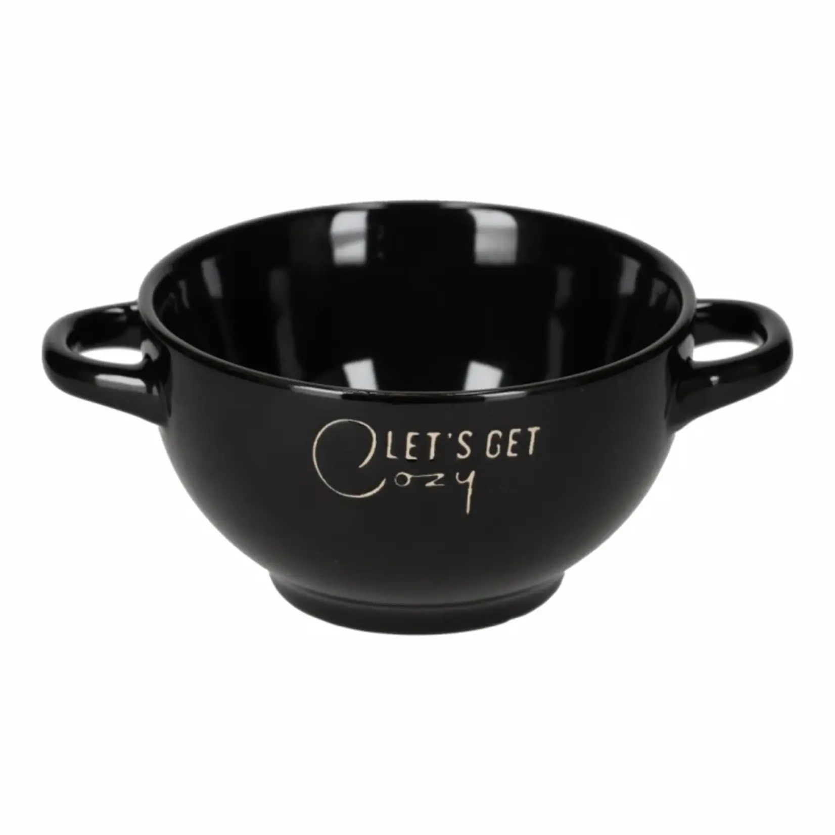Soepkom "Let's get cozy" - Keramiek - Zwart - 850ml