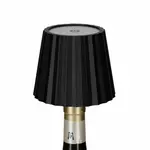 Bottle light Ribbel - LED - Aluminium - Zwart - Ø11 x 14,5cm