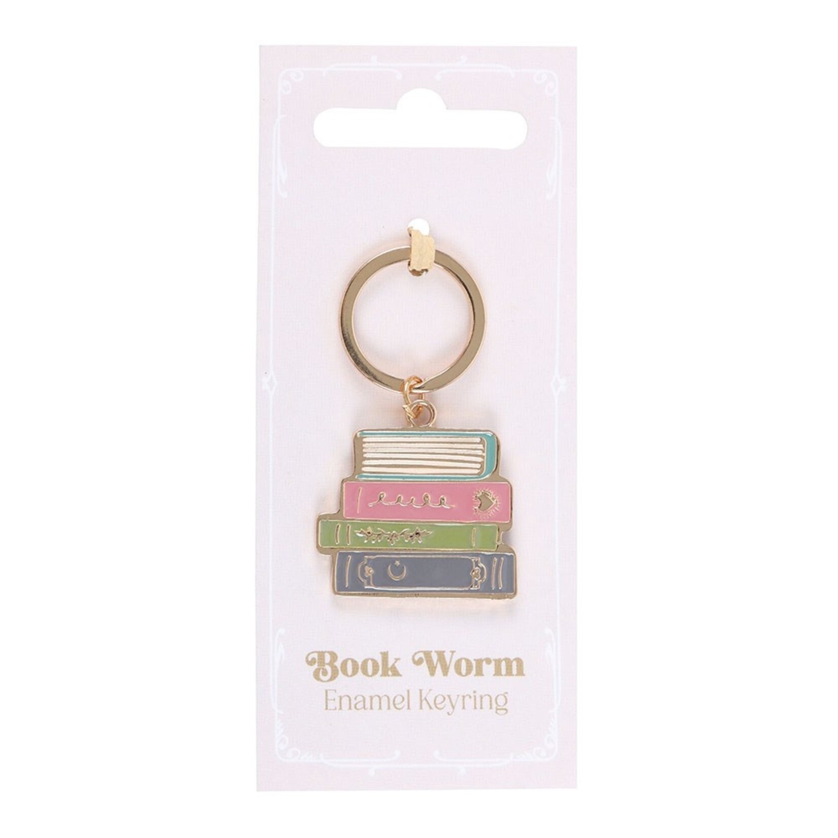 Sleutelhanger BOOK WORM - Metaal - Goud - 6 x,3,5 x,0,5cm