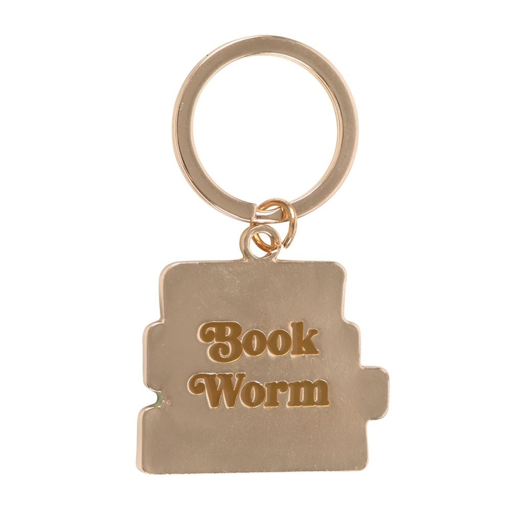 Sleutelhanger BOOK WORM - Metaal - Goud - 6 x,3,5 x,0,5cm