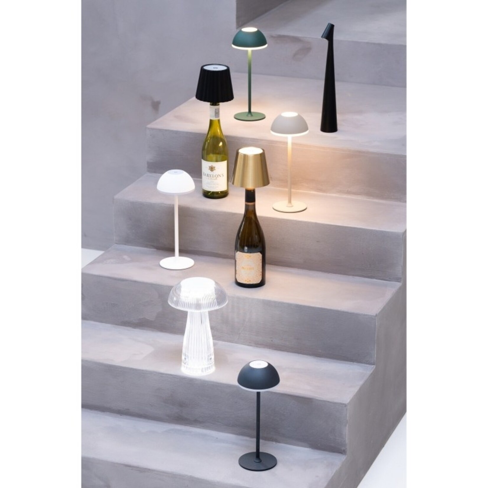 Bottle light LED - Zink - Goud - Ø11 x 14,5cm