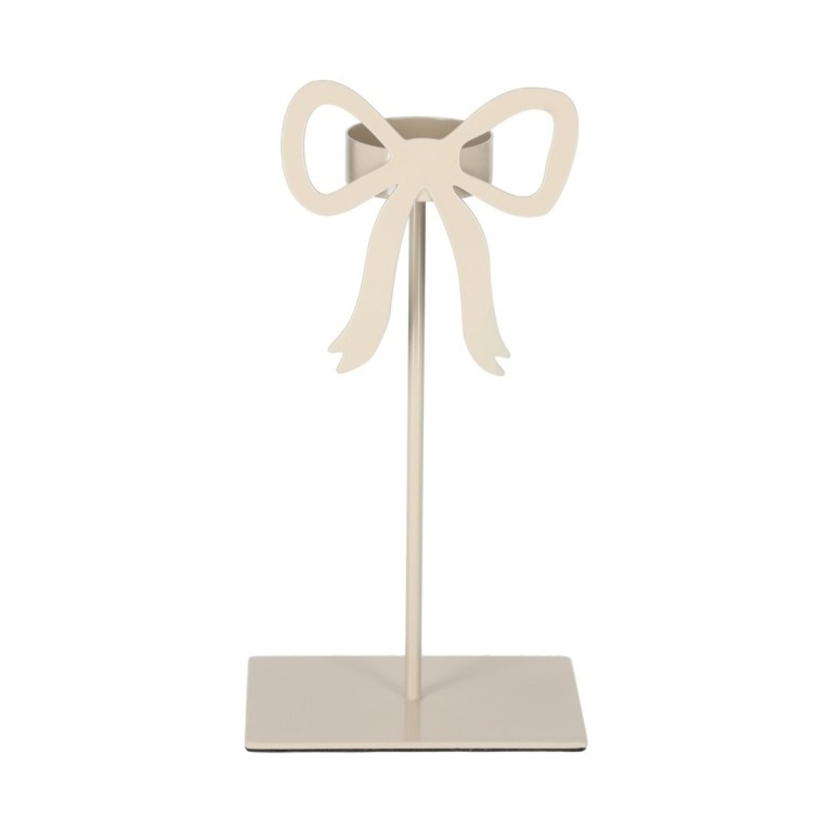 Theelichthouder STRIK - Metaal - Steengrijs - 10 x 7 x 20 cm